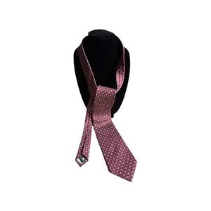 Austin Reed of Regent Street Men's Silk Tie Red Geometric Pattern‎ Made in USA